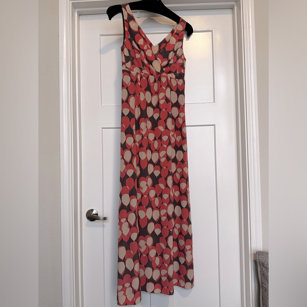 BODEN Silk Feather Maxi in Sz 4 in pink/Gray